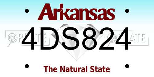 4DS824 Arkansas License Plate