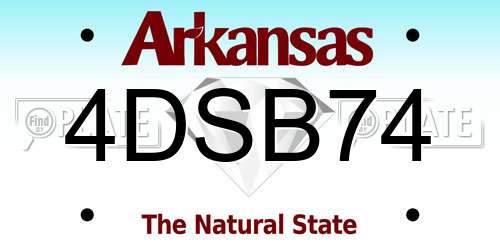 4DSB74 Arkansas License Plate