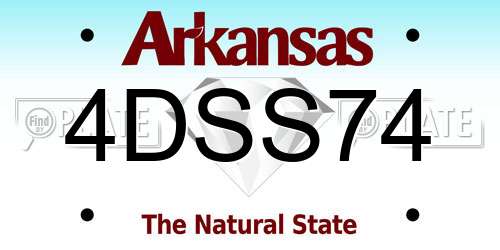 4DSS74 Arkansas License Plate
