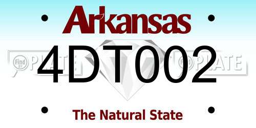 4DT002 Arkansas License Plate