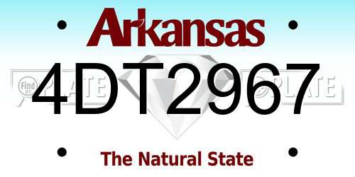 4DT2967 Arkansas License Plate