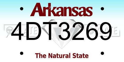 4DT3269 Arkansas License Plate