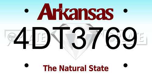 4DT3769 Arkansas License Plate