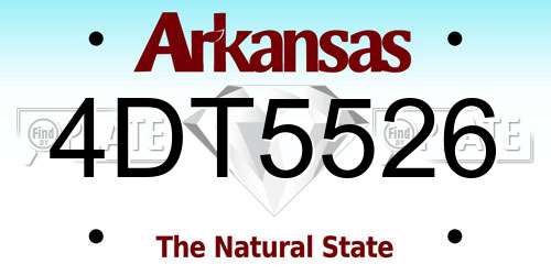 4DT5526 Arkansas License Plate