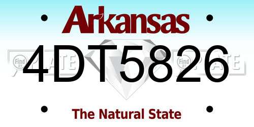 4DT5826 Arkansas License Plate
