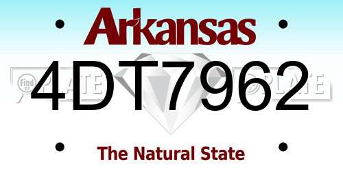 4DT7962 Arkansas License Plate