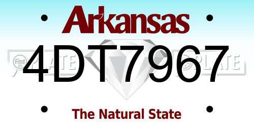 4DT7967 Arkansas License Plate