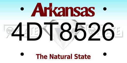 4DT8526 Arkansas License Plate