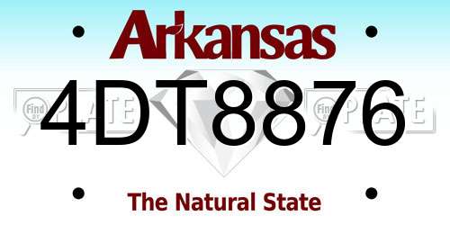 4DT8876 Arkansas License Plate
