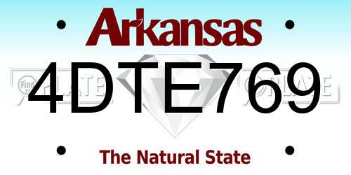 4DTE769 Arkansas License Plate