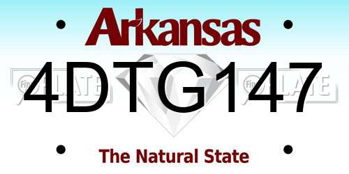 4DTG147 Arkansas License Plate