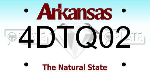 4DTQ02 Arkansas License Plate