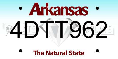 4DTT962 Arkansas License Plate