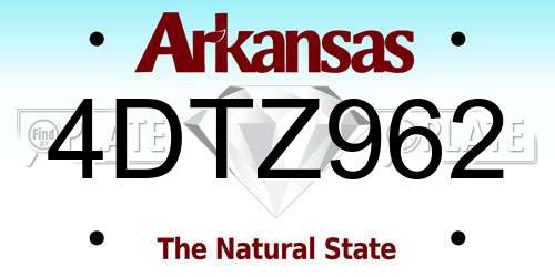 4DTZ962 Arkansas License Plate