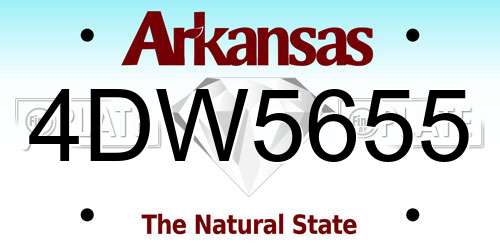 4DW5655 Arkansas License Plate