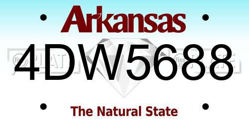 4DW5688 Arkansas License Plate