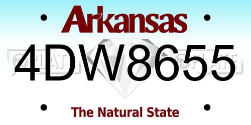 4DW8655 Arkansas License Plate