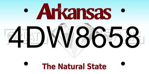 4DW8658 Arkansas License Plate