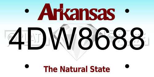 4DW8688 Arkansas License Plate