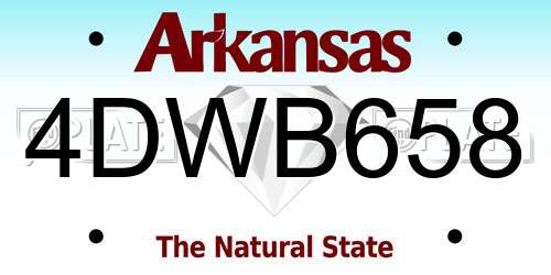 4DWB658 Arkansas License Plate