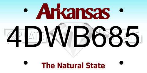 4DWB685 Arkansas License Plate