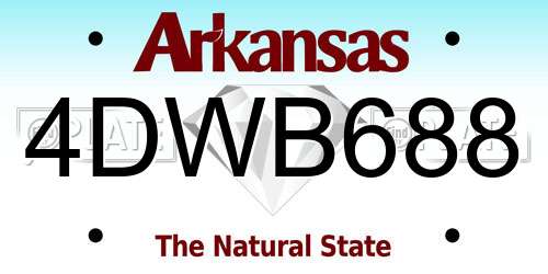 4DWB688 Arkansas License Plate