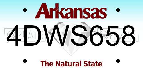 4DWS658 Arkansas License Plate