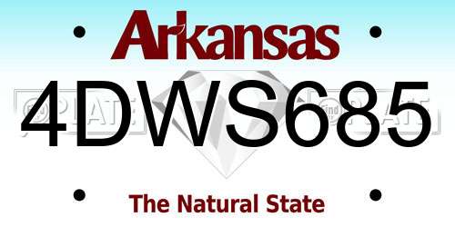 4DWS685 Arkansas License Plate