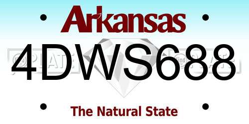 4DWS688 Arkansas License Plate