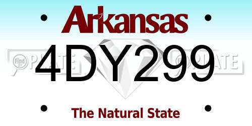 4DY299 Arkansas License Plate