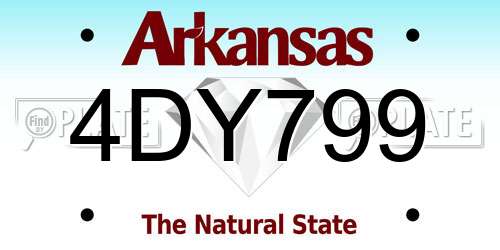 4DY799 Arkansas License Plate