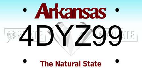 4DYZ99 Arkansas License Plate