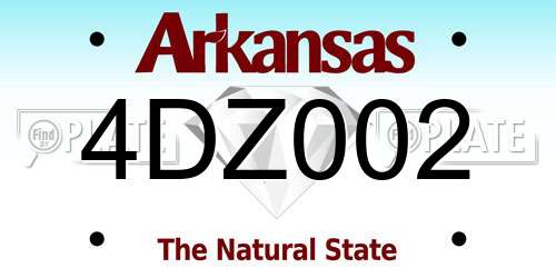 4DZ002 Arkansas License Plate