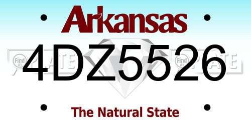4DZ5526 Arkansas License Plate