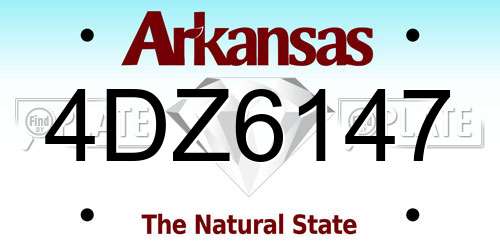 4DZ6147 Arkansas License Plate