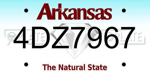 4DZ7967 Arkansas License Plate