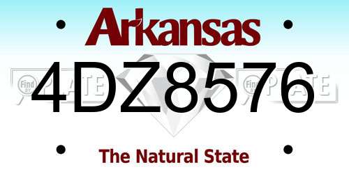 4DZ8576 Arkansas License Plate