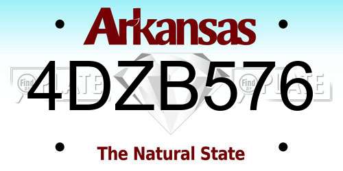 4DZB576 Arkansas License Plate