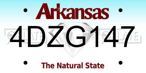4DZG147 Arkansas License Plate