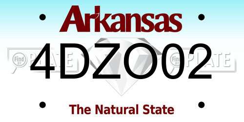 4DZO02 Arkansas License Plate