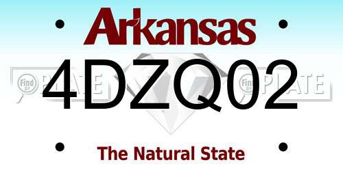 4DZQ02 Arkansas License Plate