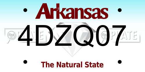 4DZQ07 Arkansas License Plate