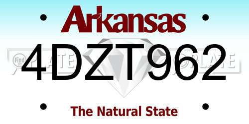 4DZT962 Arkansas License Plate