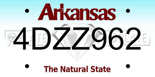 4DZZ962 Arkansas License Plate
