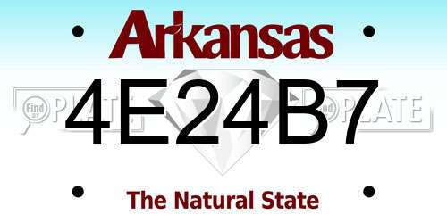 4E24B7 Arkansas License Plate