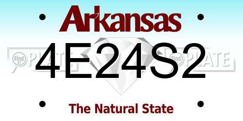 4E24S2 Arkansas License Plate