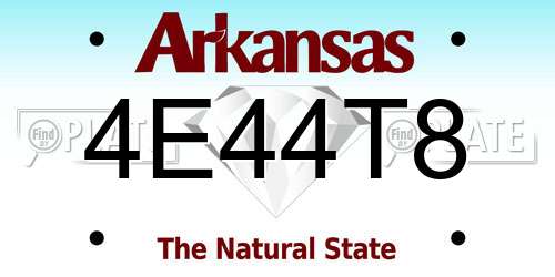4E44T8 Arkansas License Plate