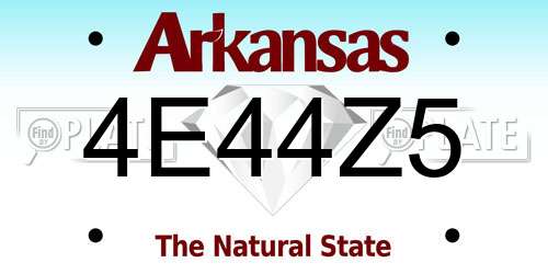 4E44Z5 Arkansas License Plate