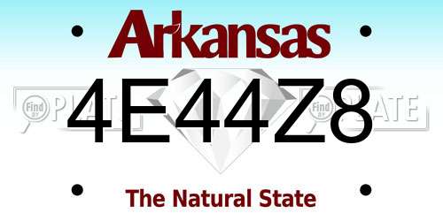 4E44Z8 Arkansas License Plate