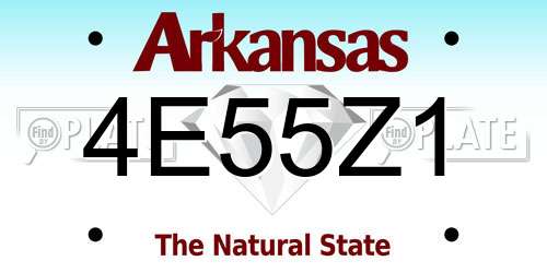 4E55Z1 Arkansas License Plate